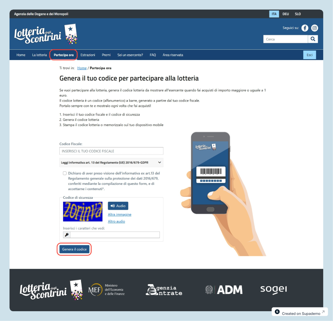 Dove inserire il codice lotteria - Dove trovare il codice lotteria sugli scontrini elettronici - Come creare il codice lotteria